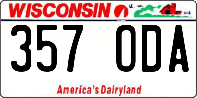 WI license plate 357ODA