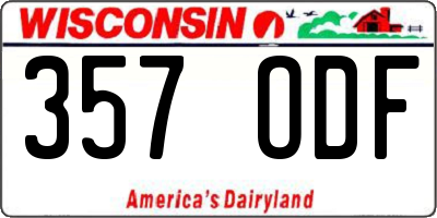 WI license plate 357ODF