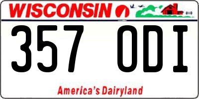 WI license plate 357ODI