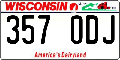 WI license plate 357ODJ
