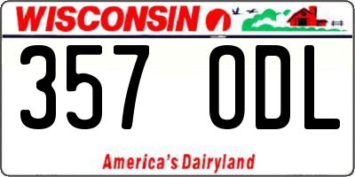 WI license plate 357ODL