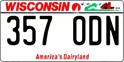 WI license plate 357ODN