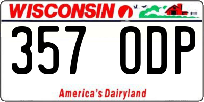 WI license plate 357ODP