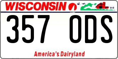 WI license plate 357ODS