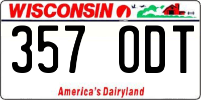 WI license plate 357ODT