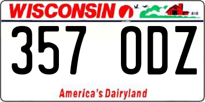 WI license plate 357ODZ