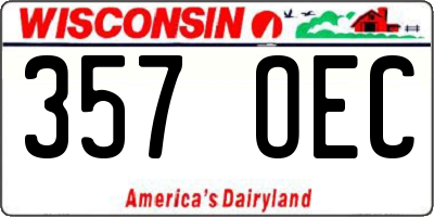 WI license plate 357OEC