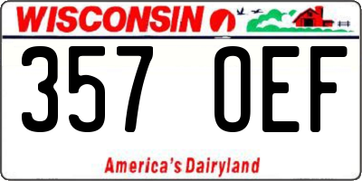 WI license plate 357OEF