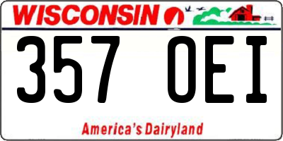 WI license plate 357OEI