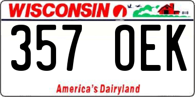WI license plate 357OEK