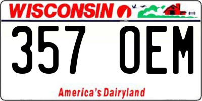 WI license plate 357OEM