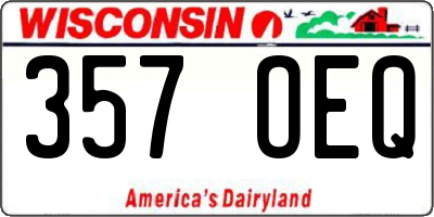 WI license plate 357OEQ