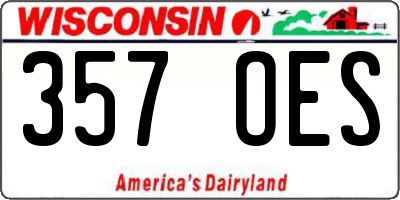 WI license plate 357OES