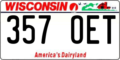 WI license plate 357OET
