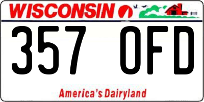 WI license plate 357OFD