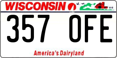 WI license plate 357OFE
