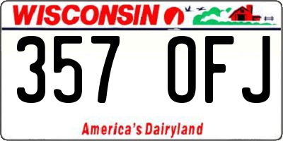 WI license plate 357OFJ