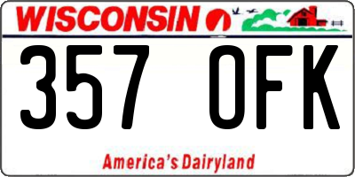WI license plate 357OFK