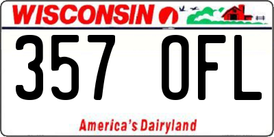 WI license plate 357OFL