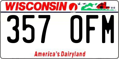 WI license plate 357OFM