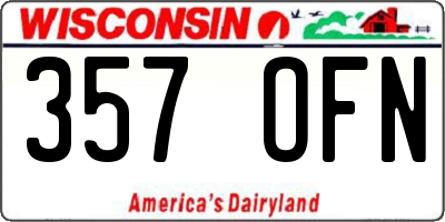 WI license plate 357OFN