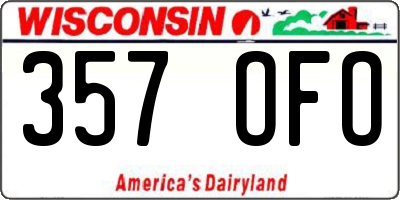 WI license plate 357OFO