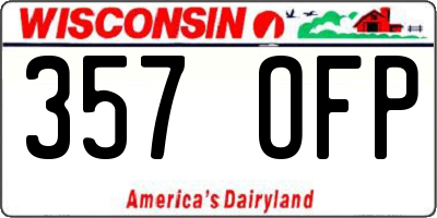 WI license plate 357OFP