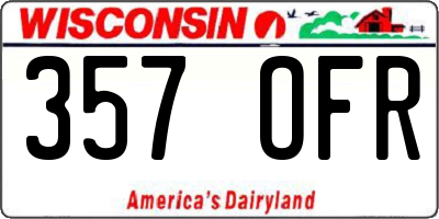WI license plate 357OFR