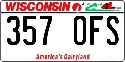 WI license plate 357OFS