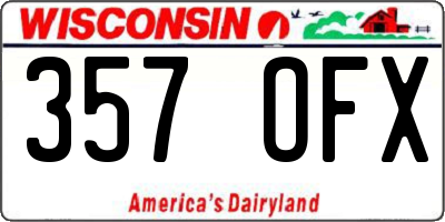 WI license plate 357OFX