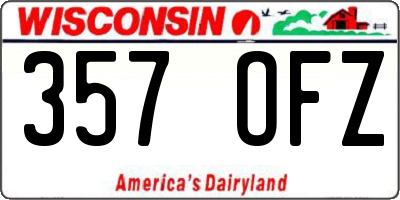 WI license plate 357OFZ