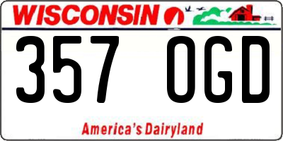 WI license plate 357OGD