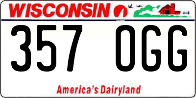 WI license plate 357OGG