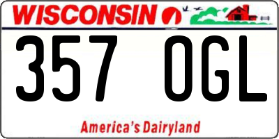 WI license plate 357OGL