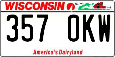 WI license plate 357OKW