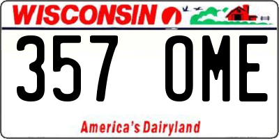 WI license plate 357OME