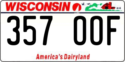 WI license plate 357OOF