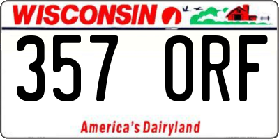 WI license plate 357ORF