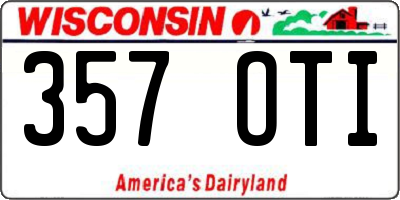 WI license plate 357OTI
