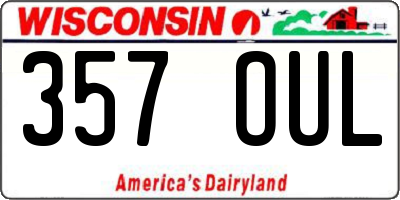 WI license plate 357OUL