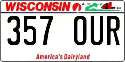 WI license plate 357OUR