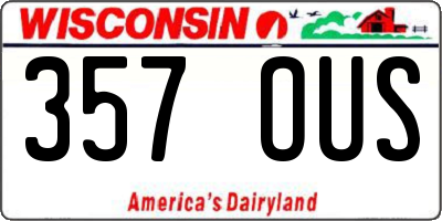 WI license plate 357OUS