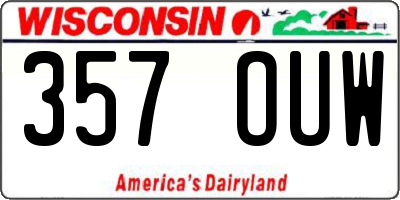 WI license plate 357OUW