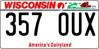 WI license plate 357OUX