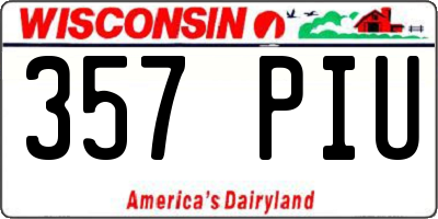 WI license plate 357PIU