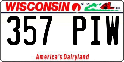 WI license plate 357PIW