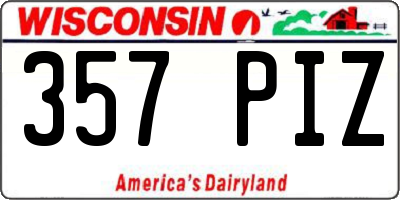 WI license plate 357PIZ