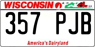 WI license plate 357PJB
