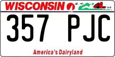 WI license plate 357PJC