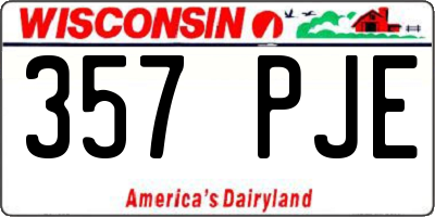WI license plate 357PJE